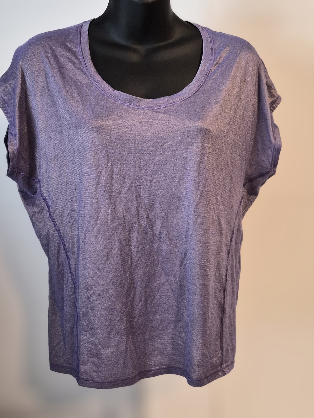 Lululemon Heathered Purple Open Back Mesh Training Top L
